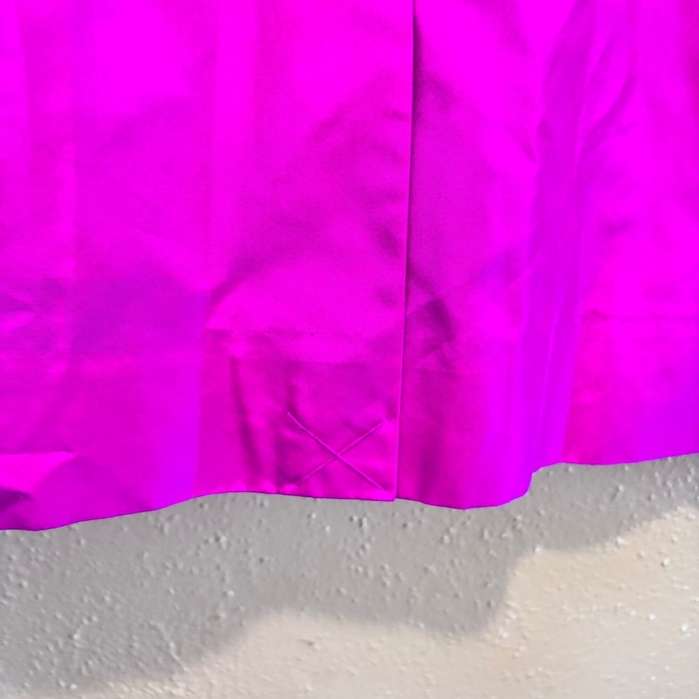 Kate Spade New York Magenta Pink 100% Silk Oversized Bow V-Neck Cocktail Dress 2 - Picture 6 of 10